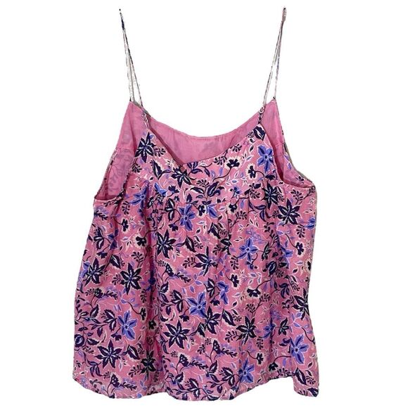 Xirena Mari Pink Blue Cotton Silk Blend Spaghetti Strap Top NWT Size Extra Small - Picture 2 of 6